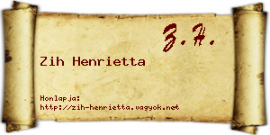 Zih Henrietta névjegykártya