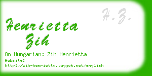 henrietta zih business card